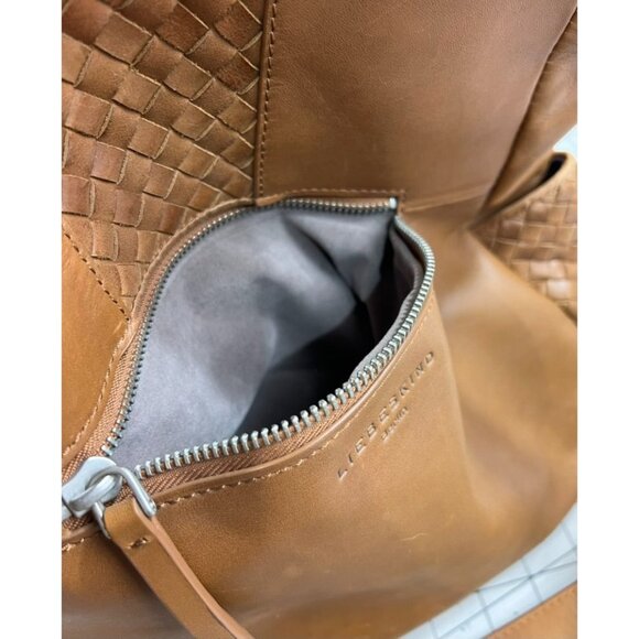 Liebeskind Berlin Jay Leather Hobo Bag Woven Cognac Shoulder Crossbody - Picture 13 of 13